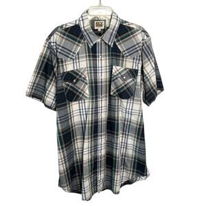 Vintage Ely Cattleman Short Sleeve Pearl Snap Shirt‎ Tall XL